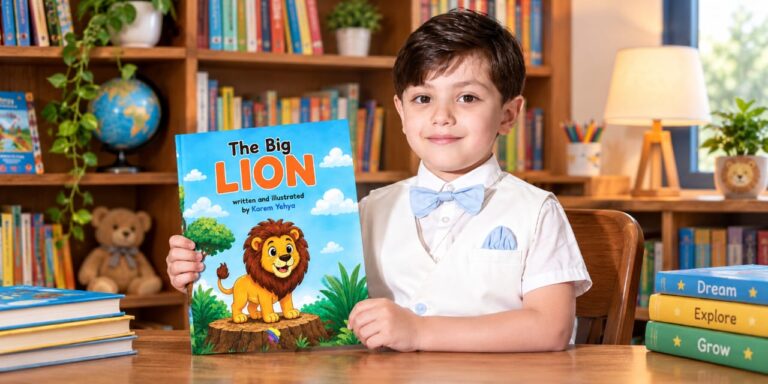 الطفل اللبناني كارم يحيى ابن الـ6 سنوات يصدر كتابه الأوّل “The Big Lion” قصة كتبها ورسمها بنفسه وحفل التوقيع قريبًا… تعرّفوا عليه